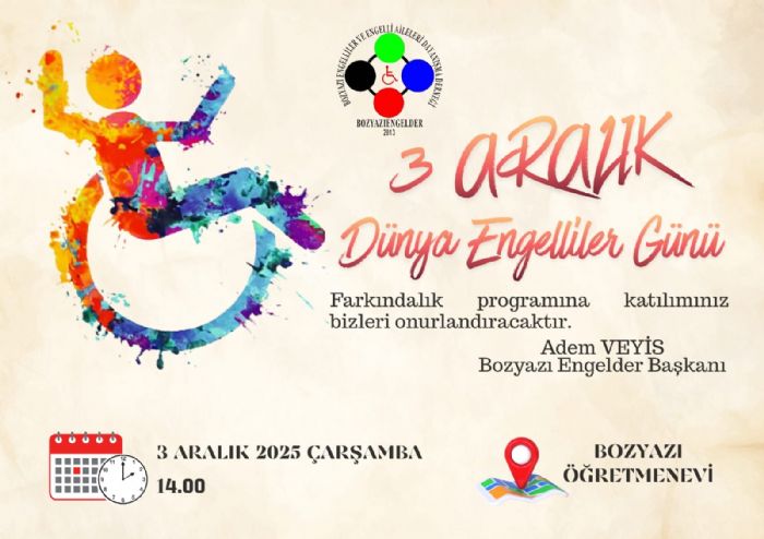 Bozyazda 3 Aralk Dnya Engelliler Gn in Farkndalk Program Dzenlenecek