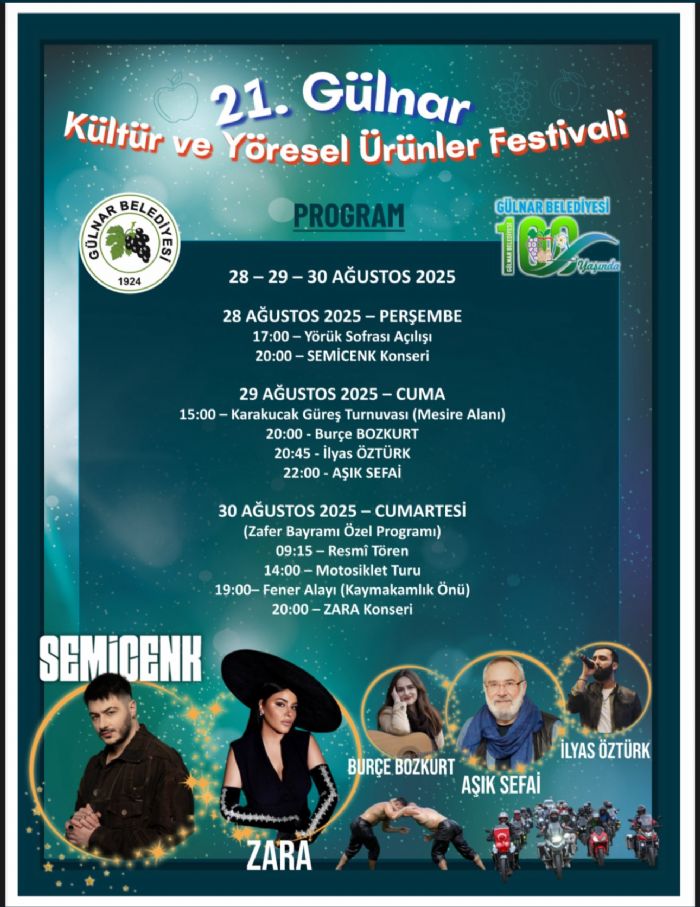 Glnarda 21. Kltr ve Yresel rnler Festivali Balyor