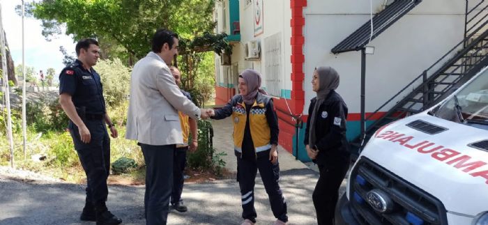 Kaymakam Topsakalolundan Tekmen 112 Acil Salk stasyonuna Ziyaret